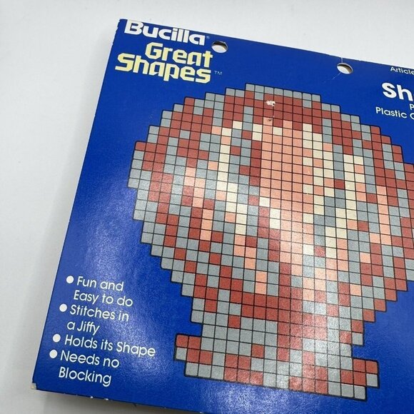 Vintages Bucilla Great Shapes 1982 Pre-Cut Plastic Canvas Shapes Shell No 5627 - Picture 2 of 7